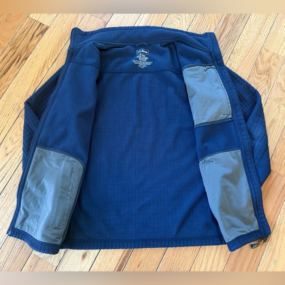 LL Bean Mountain Classic Windproof Fleece Jacket Womens Sz M Full Zip Navy Blue - Picture 6 of 11